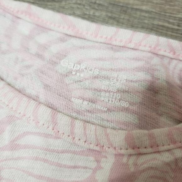 Gap kids Zebra Print Pink Knotted front T-Shirt size xs kids 4-5t - Picture 4 of 5